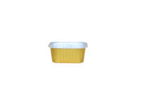 Pet Food Aluminum Foil Containers with PP Lid Oven Safe & Food Grade Square Design for Boarding 180ML