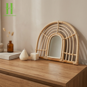 Miroirs de coiffeuse pour chambre d'enfant, en rotin moderne, écologiques, durables, à fixer au mur, en gros, en provenance du Vietnam - Product Image 1