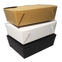 Boîte à lunch en papier kraft avec logo personnalisable de 800ml Boîte jetable attrayante biodégradable de nouveau design