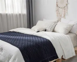 Lusso morbido solido 100% acrilico in maglia coperta da letto Runner per la casa biancheria da letto e Hotel biancheria da letto SQ