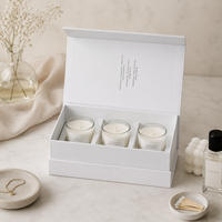 Boîte d'emballage personnalisée pour bougies avec logo, rigide magnétique, pour pot en verre, diffuseur à bâtonnets, cadeau de luxe, vente au détail et en gros