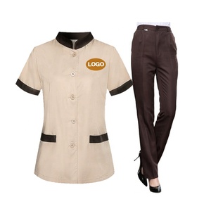 Logo personnalisé, vêtements de travail unisexes, uniforme de ménage pour personnel d'hôtel <span class=keywords><strong>5</strong></span> étoiles, réceptionniste, serveur, polyester/coton YUZI - Product Image 1