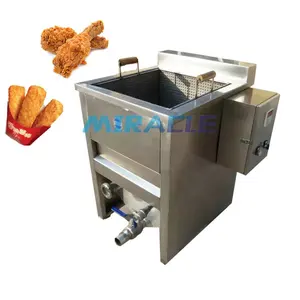 Electric Open Hairtail Fish Fryer Minced Chicken Cakes Deep Frying Machine Chicken Meat Continuous Fryer Pot Frying Machine