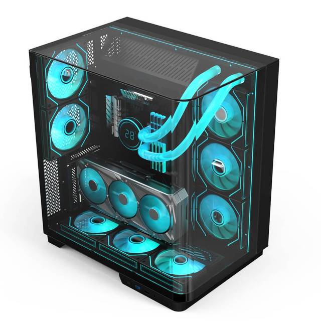 Three-sided Tempered Glass Backwire E-sports case Computer Support Back-plug Motherboard case Pc Atx Pc case