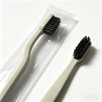 Brosse à dents jetable biodégradable à prix abordable en paille de blé écologique pour hôtels, maisons d'hôtes et spas
