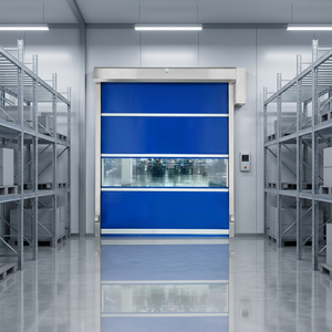 Puerta Enrollable <span class=keywords><strong>de</strong></span> PVC Resistente al Fuego <span class=keywords><strong>de</strong></span> Alta Velocidad, Puerta Galvanizada <span class=keywords><strong>de</strong></span> Doble Capa Automática para Industria y Almacén - Product Image 1