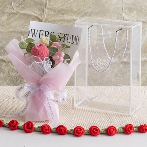 Ramo de Tulipanes y Rosas Tejidas a Crochet, Hechas a Mano, en Caja de Regalo para el Día de la Madre, Navidad, Decoración para el Hogar y Bodas - Product Image 2