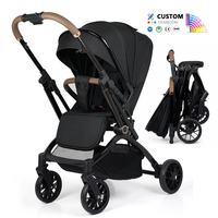 Poussette de luxe personnalisée de haute qualité pour poussette de bébé légère pliable réversible poussette de bébé landau de vente en gros d'usine