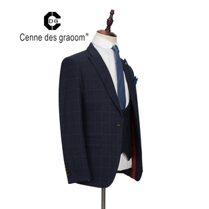 <span class=keywords><strong>Costume</strong></span> 3 pièces de <span class=keywords><strong>mariage</strong></span> pour <span class=keywords><strong>homme</strong></span>, coupe cintrée, en tissu à carreaux de haute qualité, manteau à revers, <span class=keywords><strong>costume</strong></span> de dîner pour printemps - Product Image 4