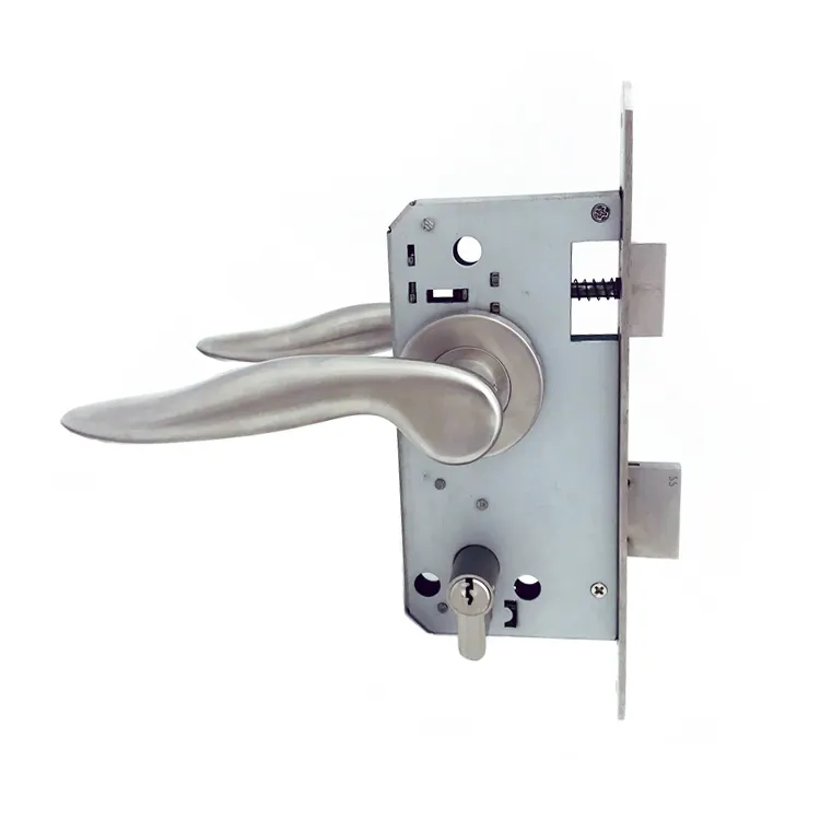 木製ドア用ドアロックヨーロッパスタイル真鍮セキュリティ磁気レバーハンドル