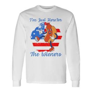 Maglietta a Maniche Lunghe Premium con Bandiera USA per il 4 Luglio, per Uso Promozionale - Product Image 1