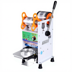 เครื่องซีลความร้อนแบบแมนนวลสำหรับถ้วยกระดาษและพลาสติก กึ่งอัตโนมัติ สำหรับเครื่องดื่ม กล่องนมถั่วเหลือง พร้อมที่วางแก้วปรับได้ - Product Image 1