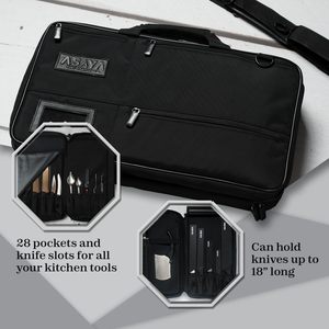 Échantillon gratuit Sac à rouleaux de couteaux de chef en toile 10 fentes pour couteaux et une grande poche à fermeture éclair Étui à couteaux en toile durable de 10oz - Product Image 3