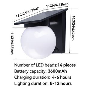 NUEVA Lámpara Solar de Pared para Exteriores, Impermeable, para Patio, Jardín, Villa, Lámpara Decorativa Redonda Tricolor, Lámpara Solar de Pared - Product Image 4