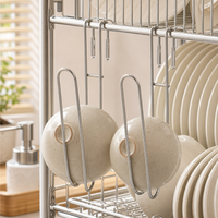 Égouttoir multifonctionnel en acier inoxydable 201 pour évier de cuisine, support de rangement pour tasses, support de séchage pour thermos, support de rangement pour bouteilles