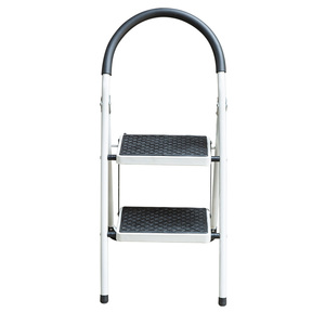 2 Step <strong>Folding</strong> Steel Step Ladder Anti Slip Wide Pedal <strong>Portable</strong> Household Step <strong>Stool</strong> With Curved Safety Handrail - Product Image 3