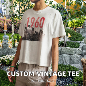 เสื้อยืดคอกลมทรงหลวมสำหรับผู้ชาย ผ้าคอตตอน 100% พิมพ์ลายซิลค์สกรีน รับทำโลโก้ตามสั่ง - Product Image 2