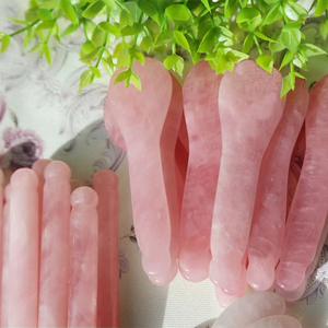 ช้อนกัวซาเครื่องนวดหน้าด้วยหินคริสตัลธรรมชาติลูกกลิ้งหินโรสควอตซ์เครื่องมือความงามการบำบัดด้วยคริสตัล - Product Image 5