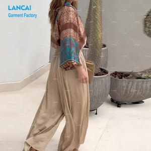 <span class=keywords><strong>Pantaloni</strong></span> lunghi in cotone poliestere personalizzati da donna <span class=keywords><strong>pantaloni</strong></span> comodi alla moda Casual da donna - Product Image 3