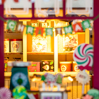 Casa de Muñecas en Miniatura Hongda PC2502 Candy House 2025, Kit de Casa de Muñecas en Miniatura Estilo Navideño para Regalos