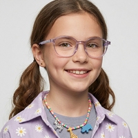 Lunettes ovales anti-lumière bleue pour enfants K8208 avec embouts de branches en silicone antidérapants, monture TR90, verres PC à bord complet