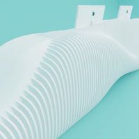 Bureau de réception élégant en forme d'os avec finition blanche brillante et incurvée