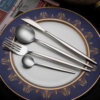 Ensemble Couverts Or de Luxe en Gros pour Hôtels, Fourchettes, Couteaux et Cuillères en Acier Inoxydable, Service de Table Complet pour Restaurants