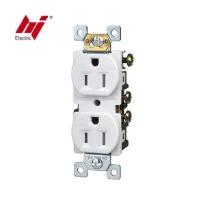 Electric Socket Outlet Wholesale Tamper Resistant Receptacle 15A USA Dual Duplex Electrical Socket Outlet