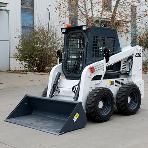 Minicargadora diésel con ruedas, color blanco, modelo 830, radio de giro corto, para uso en obras de construcción - Product Image 2