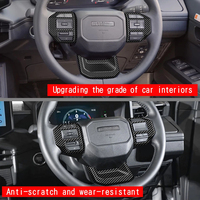 Pour Toyota Hilux Travo 2026 : Cache de décoration du panneau de volant, garniture en fibre de carbone, autocollants et accessoires de moulures intérieures