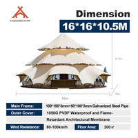 Tente dôme géodésique de luxe Kawagebo Kamp 16m, tente arche pour fêtes, glamping, mariages et événements