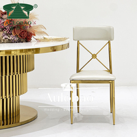 Chaises de banquet élégantes et modernes en acier inoxydable doré chromé pour restaurant commercial et mariage