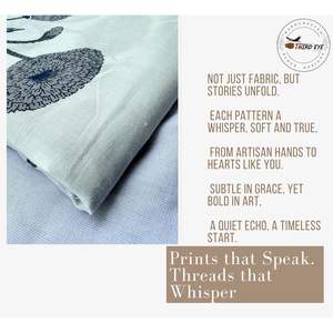 Tela de Algodón Estampada a Mano de la India Third Eye Export, Popelina Blanca con Estampado Floral, Ligera, Transpirable, para Coser y Acolchar - Product Image 4