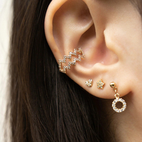 Offre Spéciale 925 Sterling Argent 18k or Plaqué Bijoux Glitter Boucles D'oreilles Pour Les Femmes
