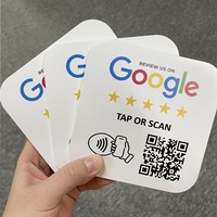 Plaques de menu NFC à impression personnalisée Carte d'examen Google NFC en acrylique transparent pour table
