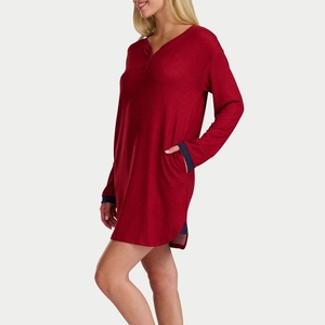 Robe de nuit pour femme Beefey, nouvelle arrivée, légère, confortable, pour la maison, respirante, décontractée, à manches longues, en lyocell, devant - Product Image 2