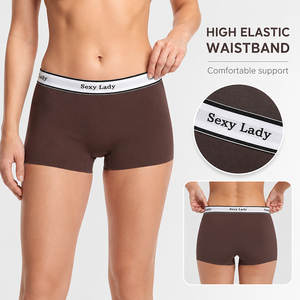 Culottes taille haute pour femmes, douces, respirantes, en nylon, avec logo lettre sur la ceinture élastique, sans couture, vente en gros - Product Image 1