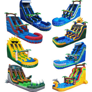 Toboggan aquatique gonflable rose de 18 pieds pour jardin, château aquatique commercial, <span class=keywords><strong>ballon</strong></span> de saut pour enfants avec piscine à éclaboussures pour l'été - Product Image 5