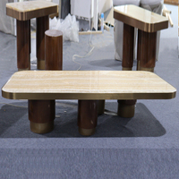 Meubles de luxe uniques en leur genre, table basse rectangulaire en marbre de haute qualité pour salon moderne.
