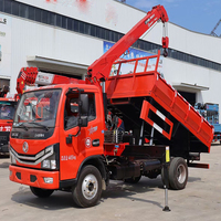 Coût d'usine DONGFEGN D6 5T Grue montée sur camion avec fonction de déchargeur 6T Grue droite Camion 4T Grue à flèche télescopique
