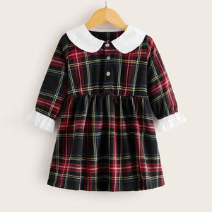 تي شيرت كارتان بياقة متباينة من بيتر بان فستان منقوش للبنات الرُضَّع - Product Image 3