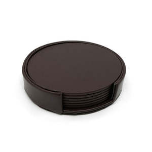 Sous-verres thermiques en cuir synthétique avec motif marbré antidérapant pour tasses à café - Product Image 2