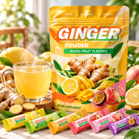 Poudre de boisson instantanée au gingembre OEM ODM, saveurs de fruits mélangés (Mangue, Citron, Pêche, Fruit de la Passion), Fabricant en gros sous marque privée