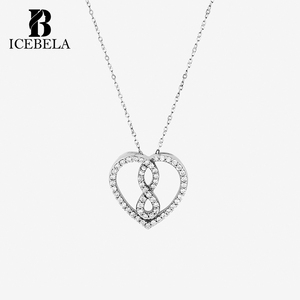 Collares con Colgante de Corazón Pequeño <span class=keywords><strong>Infinitas</strong></span>, Chapados en Oro Rosa, Elegantes y Dulces, con Circonita, para el Día de San Valentín, para Mujer, Venta al por Mayor - Product Image 2