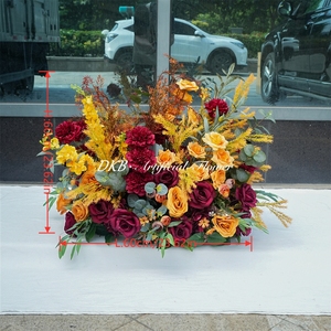 DKB Artificial Flowers Wholesale Artificial Wedding Table Ground Flower Runner Decorations Wedding Props <b>Road</b> Lead Aisle Flower - Product Image 2