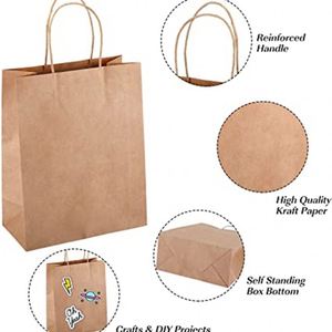 Bolsa de Regalo de Papel Kraft Marrón con Asa, Personalizada con Logotipo, para Comercios, Embalaje Industrial - Product Image 3