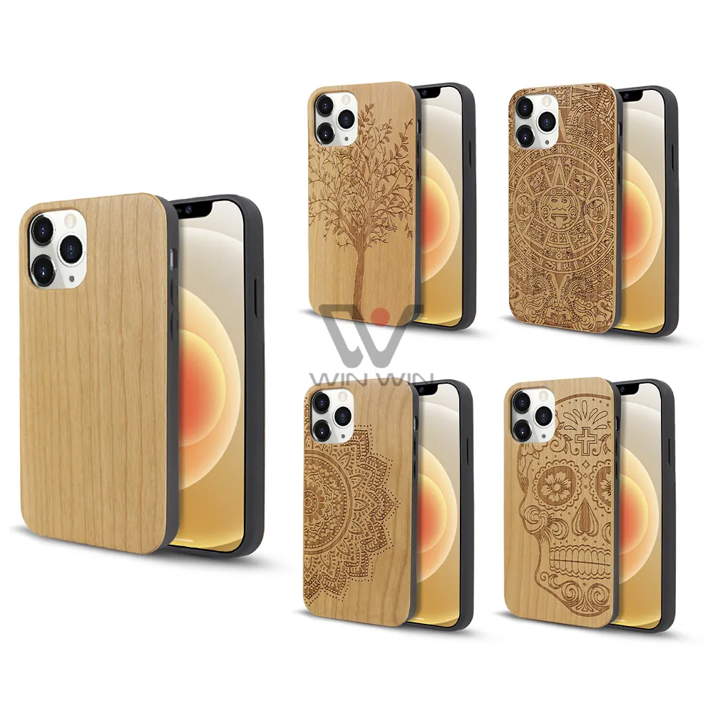 New Design 2023 Wood Phone Cases for iPhone 12 13 14 15 Case Bags Luxury Quality Mobile Phone Cover Accessories
