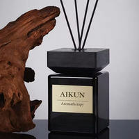 Diffuseur de parfum d'ambiance de luxe Aikun 500 ml en verre, longue durée, avec bâtonnets en rotin naturel, coffret cadeau idéal pour les fêtes