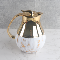 Cafetera árabe de 1L con cabezal dorado, termo de plástico, para té y café, gran oferta