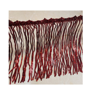 Accessori di abbigliamento di vendita caldi frange di nappa con paillettes frange a catena frange per abito da ballo latino <span class=keywords><strong>macrane</strong></span> nappa frange donne - Product Image 1